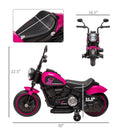 Pink 6V Children's Motorcycle with Training Wheels and One-Button Start