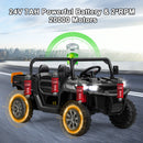 24V Electric 2-Seater Black Ride-On Dump Truck with Remote Control