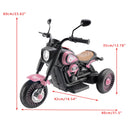 Pink 3-Wheel Electric Motorcycle Toy for Kids with Colorful Lights and Music