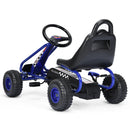 Babyjoy Blue 4-Wheel Pedal Go Kart for Kids with Adjustable Seat and Handbrake
