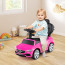 Mercedes-Benz Licensed 3-in-1 Pink Ride-On Push Car with Canopy