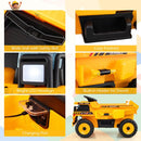 24V Remote-Controlled Construction Truck with Dump Bed for Kids Aged 3-8