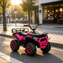 Pink 12V Kids ATV 4-Wheeler with 4 Spring Suspension and LED Lights