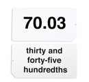 Decimal Mastery Flash Card Set, 105 Double-Sided Cards for Grades 3 and Up