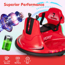 12V Electric Kids Bumping Car with Remote Control, 360° Spin, Safety Belt, and LED Lights