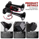 150dB Powerful Train Air Horn with Integrated 12V Compressor - Black