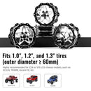 1.8" Beadlock Wheel for 1/18 and 1/24 Scale RC Crawlers, Compatible with 1.0-1.3" Tires, SR Silver