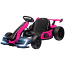 Adjustable Pink Electric Go Kart with 24V Power and 7.5 MPH Speed