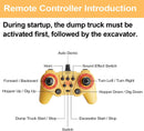 Kids' 2.4GHz Dual Control RC Excavator and Dump Truck Toy Set with 11 Channels