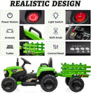 12V Electric Tractor with Trailer for Kids to Ride