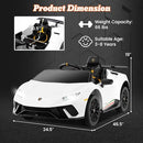 12V White Lamborghini Huracan Kids Electric Car