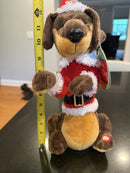 Kids of America Corp Animated Dachshund Plush "Santa Dog" Decoration