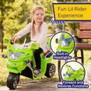 Kids' 3-Wheel Electric Motorcycle with 6V Battery in Green