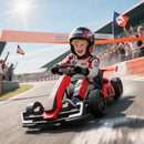 24V Electric Go Kart in Red with Adjustable Seat and Smooth Start at 7.5 MPH