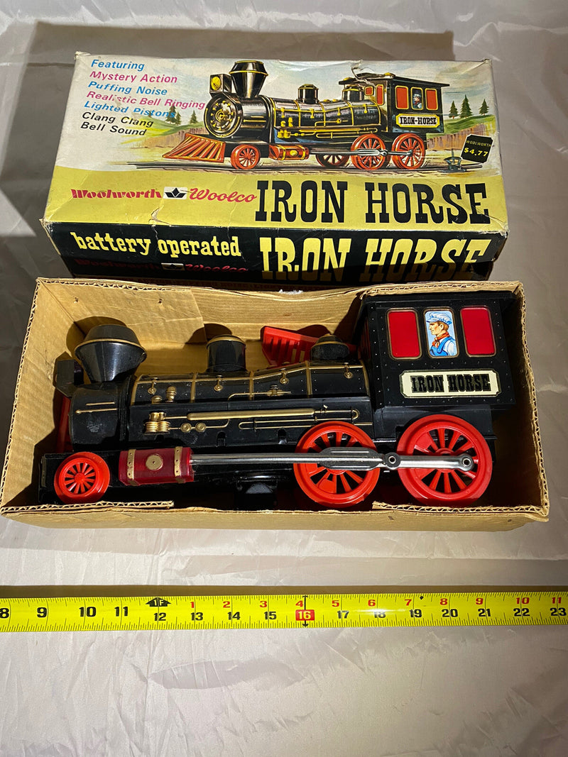 Battery Operated Iron Horse Train Engine with Original Box