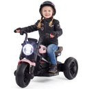 Pink 6V Children's Motorcycle with Music, Stories, LED Lights, Accelerator Pedal, and Three Wheels