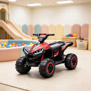 Red 12V Electric ATV Quad for Kids with Forward/Reverse and Music, Ideal for Ages 3 and Up