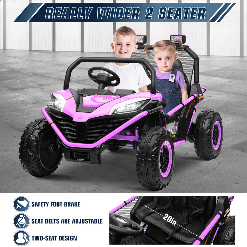 24V Electric Kids Ride-On UTV Truck with 2 Seats, 4WD and Remote Control, 4x80W Motors