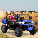 Blue 24V Electric Dump Truck for Kids - 2-Seater with Remote Control