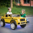 JOYLDIAS Yellow 12V Electric Truck Toy for Kids with LED Lights, Music, and Remote Control