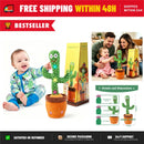 Interactive Singing Cactus Toy with LED Lights and 10 Songs by MIAODAM