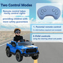 Blue 12V Remote Control Ride-On Car for Kids Ages 3-6 with 4-Wheel Shock Absorption