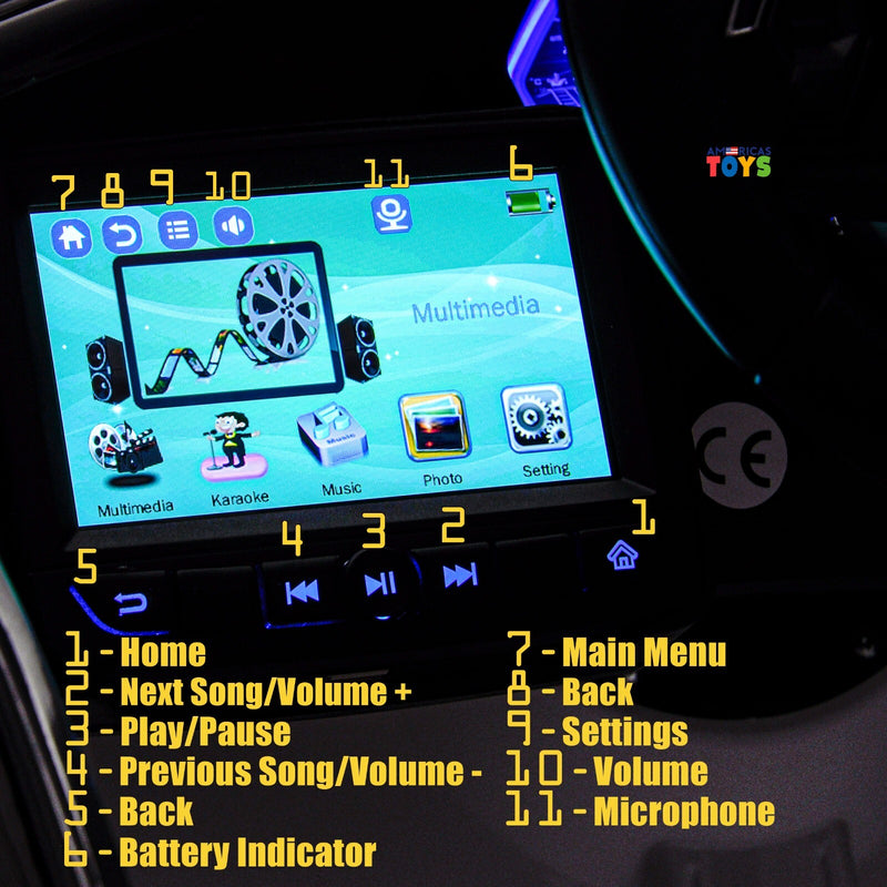 Kids Ride-On Licensed Lambo RC Car with MP4 Player and LED Wheels in Multiple Colors