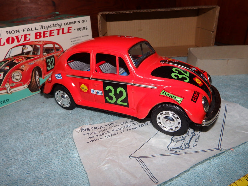 Vintage TAIYO Battery-Operated VW Beetle Toy Car from Japan with Original Box