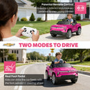 OROFULL 24V Pink Chevrolet Electric Ride-On Car with LED Lights and MP3 Connectivity