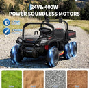 Electric 4WD Black Dump Truck Car for Kids Aged 4-8 - 2 Seater Ride-On Toy
