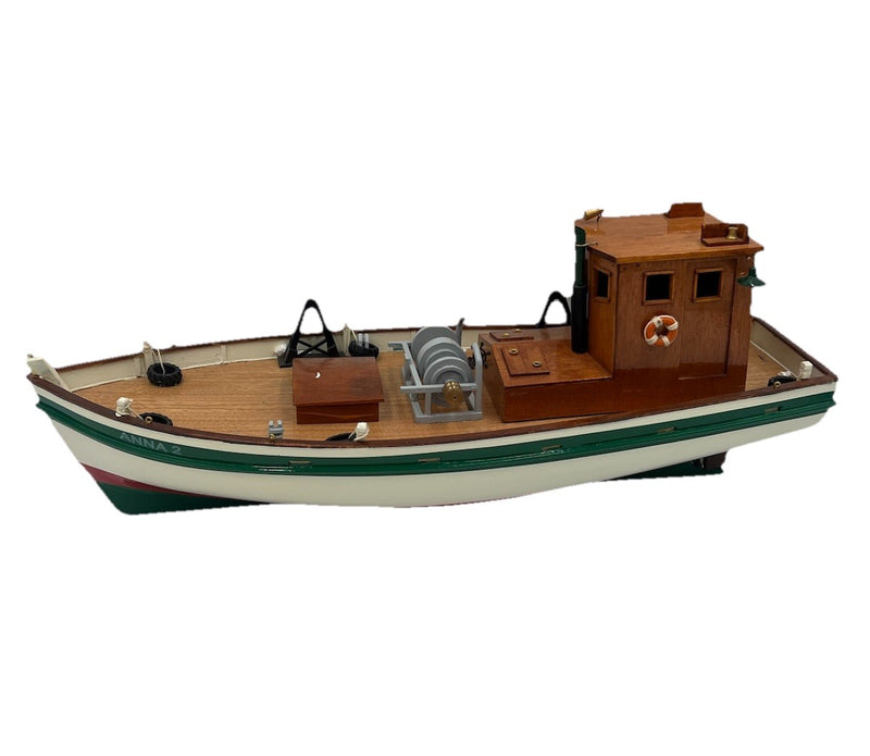 Handcrafted Wooden Boat Anna 2 with Green Trim