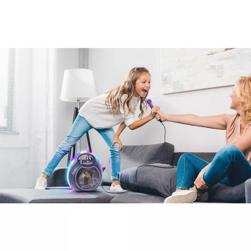 Bluetooth Karaoke Microphone with Adjustable LED Lights and Rechargeable Battery