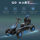 Blue Kids Pedal Go Kart for Ages 5-12, 110 lbs Weight Limit, 47.75" Length