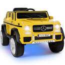 JOYLDIAS Yellow 12V Electric Truck Toy for Kids with LED Lights, Music, and Remote Control