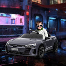 12V Gray Audi RS e-tron GT Ride-On Car with Remote Control and Suspension for Kids