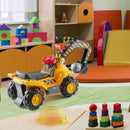 Kids Ride-On Excavator Toy with Sounds, Helmet, and Rocks