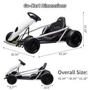 24V Electric Go Kart for Children Aged 8-12, 300W*2 High-Power Classic Model in White