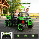 TCARAIWEN 24V Green 2-Seater Ride-On Dump Truck