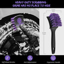 6-Piece Professional Car Wheel and Tire Cleaning Brush Set in Bright Purple