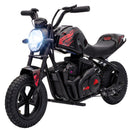 Black 24V Electric Motorcycle with 180W Motor for Kids Aged 6-12