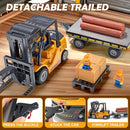 2.4GHz Remote-Controlled Forklift Truck with Trailer and Spray功能