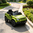 Green 12V Electric Ride-On Car for Kids with Remote Control, Lights, and Music