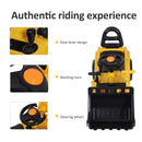 Yellow Ride-On Excavator Toy with Bucket, Horn, and Steering Wheel