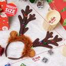 Festive Glow Reindeer Antler Headband for Adults and Kids Parties