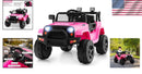 Chic Pink Electric Ride-On Car for Kids: 12V, Remote Control, Spring Suspension, LED Lights
