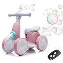 WANGWANGWANG Pink 6V Electric Balance Bike with 4 Wheels and Remote Control