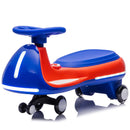 12V Kids Electric Wiggle Car with Bluetooth Music - 2 in 1 Design and 5MPH Speed in Blue