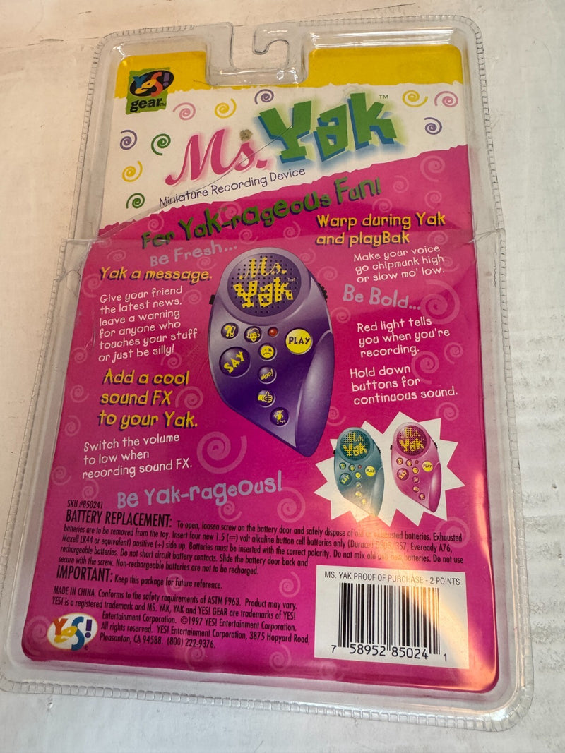 Miniature Pink 1997 Recording Device Model MS Yak Entertainment Corp Not Tested
