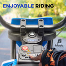 Blue 12V Electric Motorcycle for Kids with Twist Grip, Training Wheels, and Rear Suspension