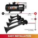 FARBIN 178dB 4-Trumpet Air Horn System with Air Tank for Trucks